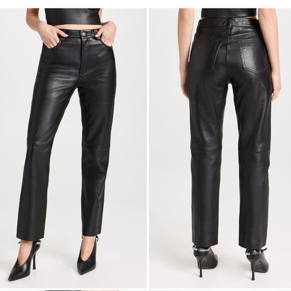 Reformation Veda Leather Cynthia Pants  Veda Leather Cynthia Pants - Picture 1 of 6